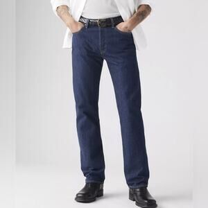 LEVI'S Premium 34x30 Men's 501 Jeans Button Fly Dark Wask BIG E Red Tab